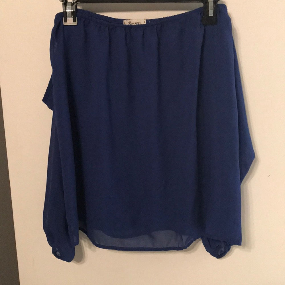 Sophie & Trey Blue Off the Shoulder Top